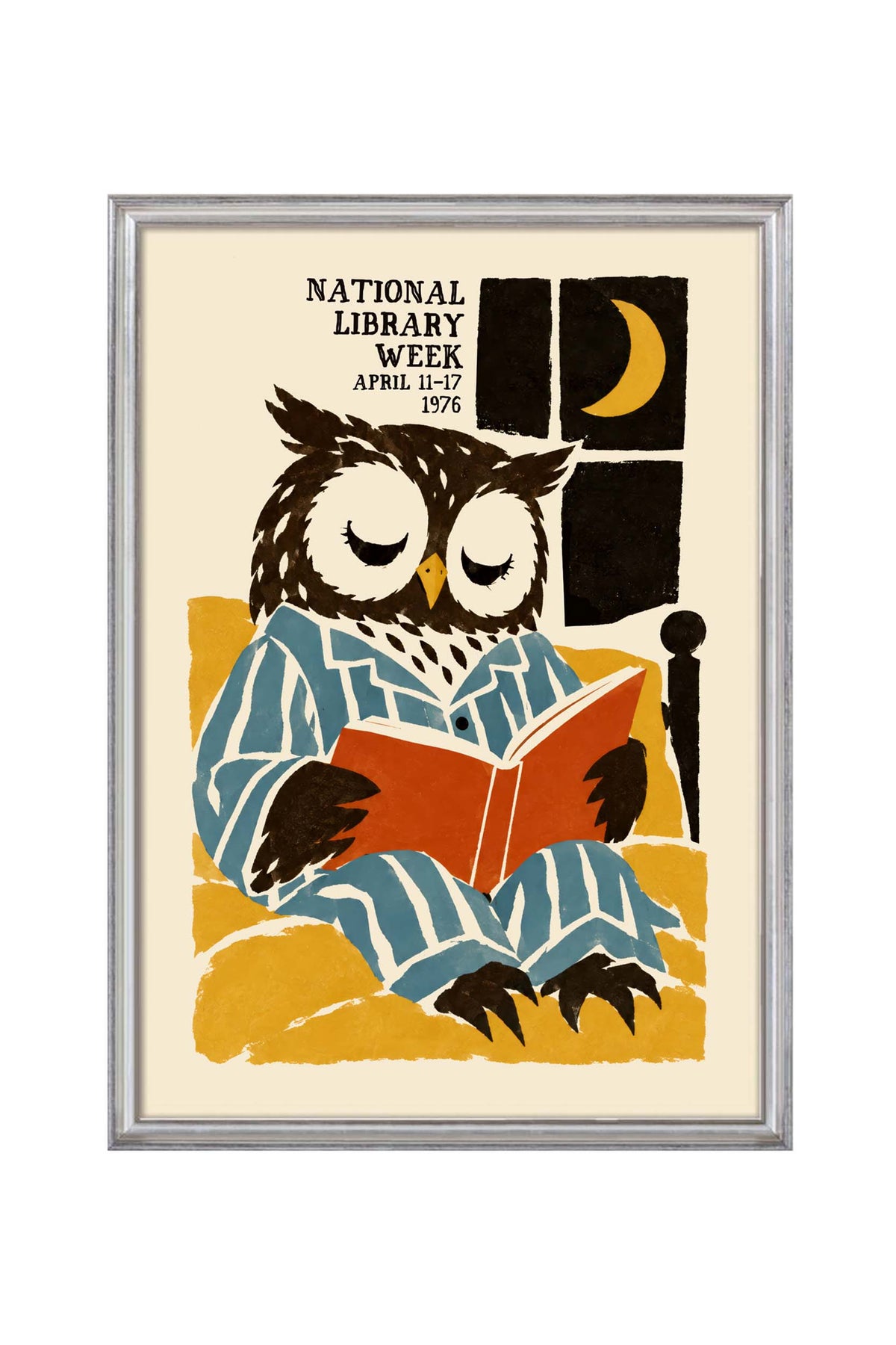 Reading Owl Library Poster Print