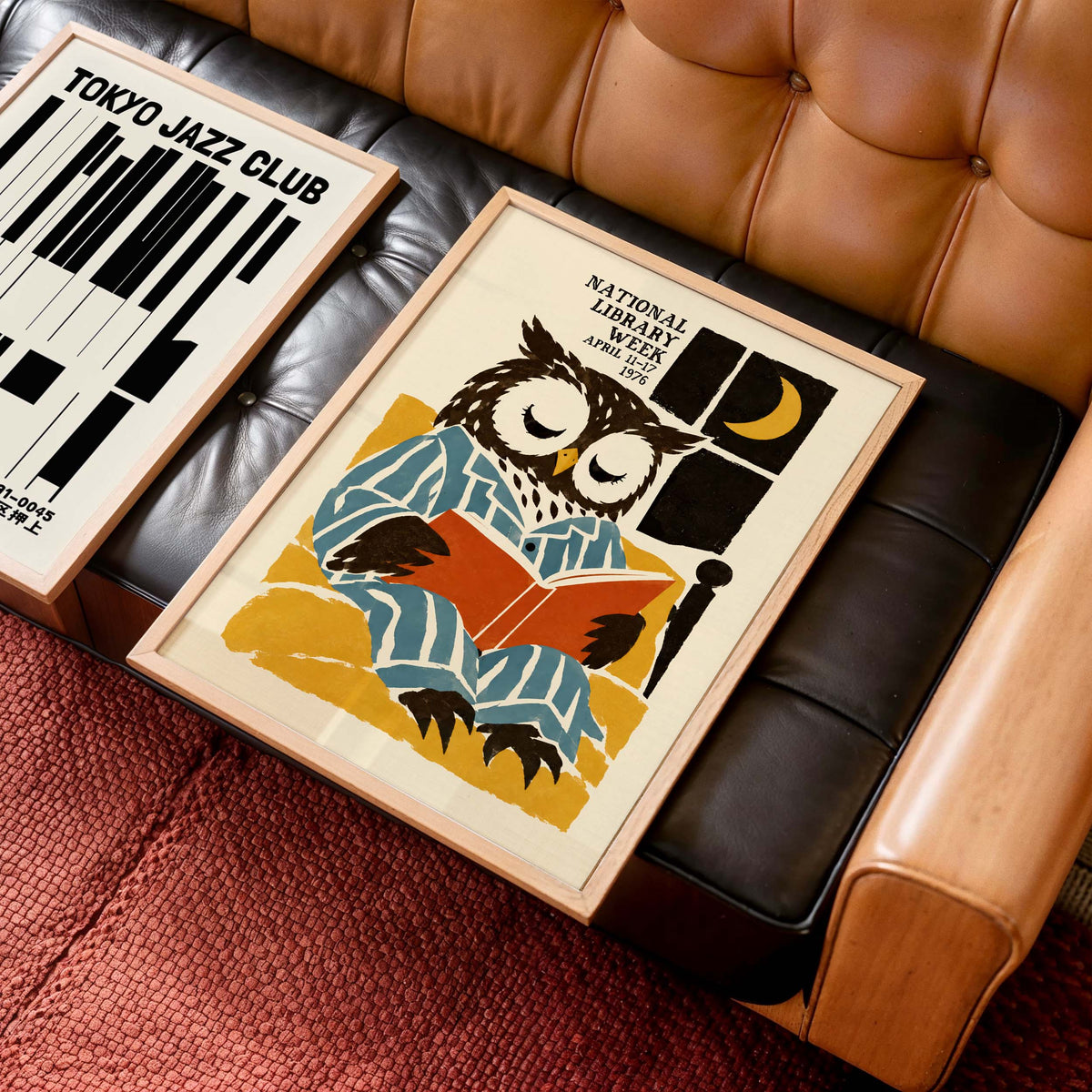 Reading Owl Library Poster Print