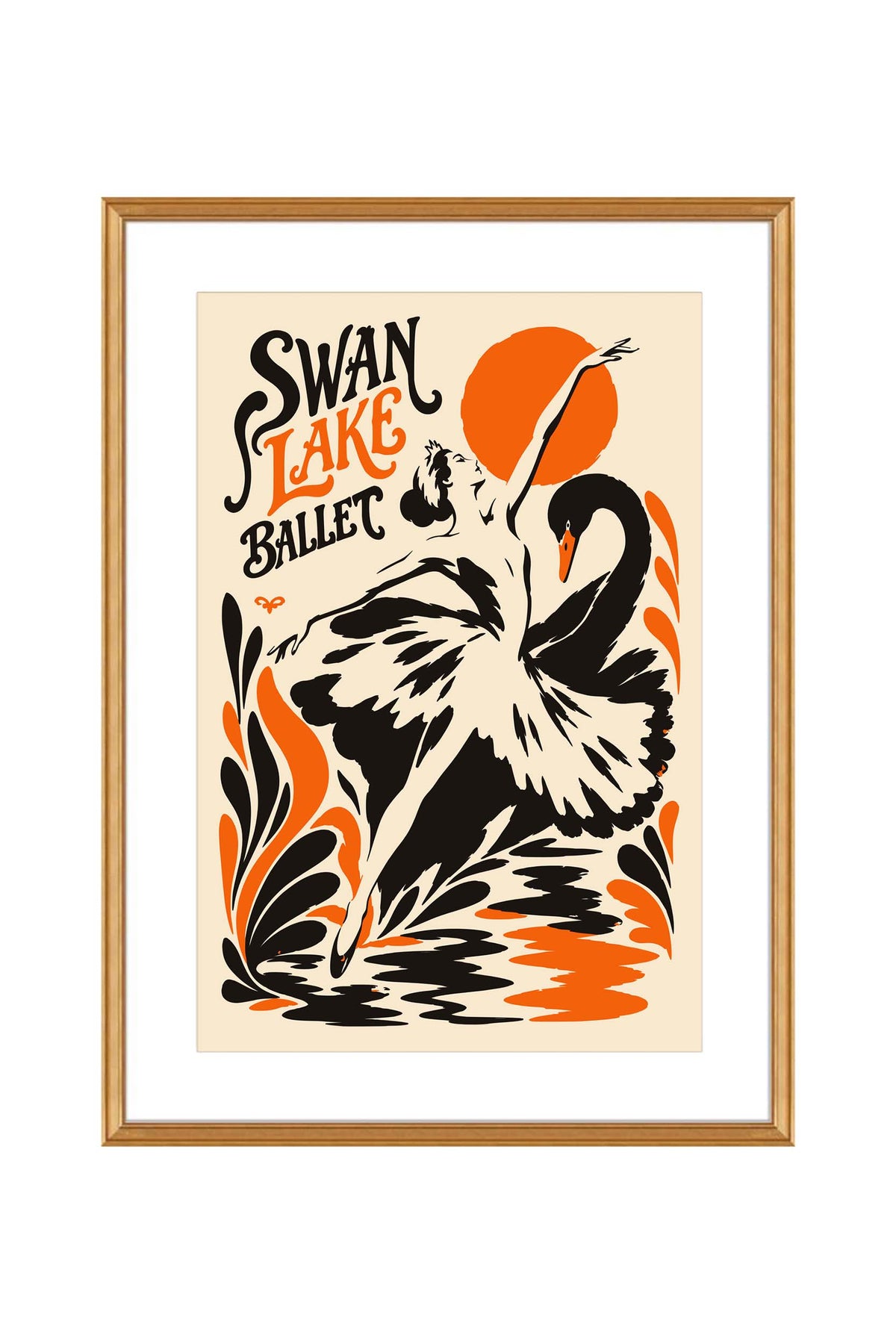 Swan Lake Ballet Vintage Dance Poster Print