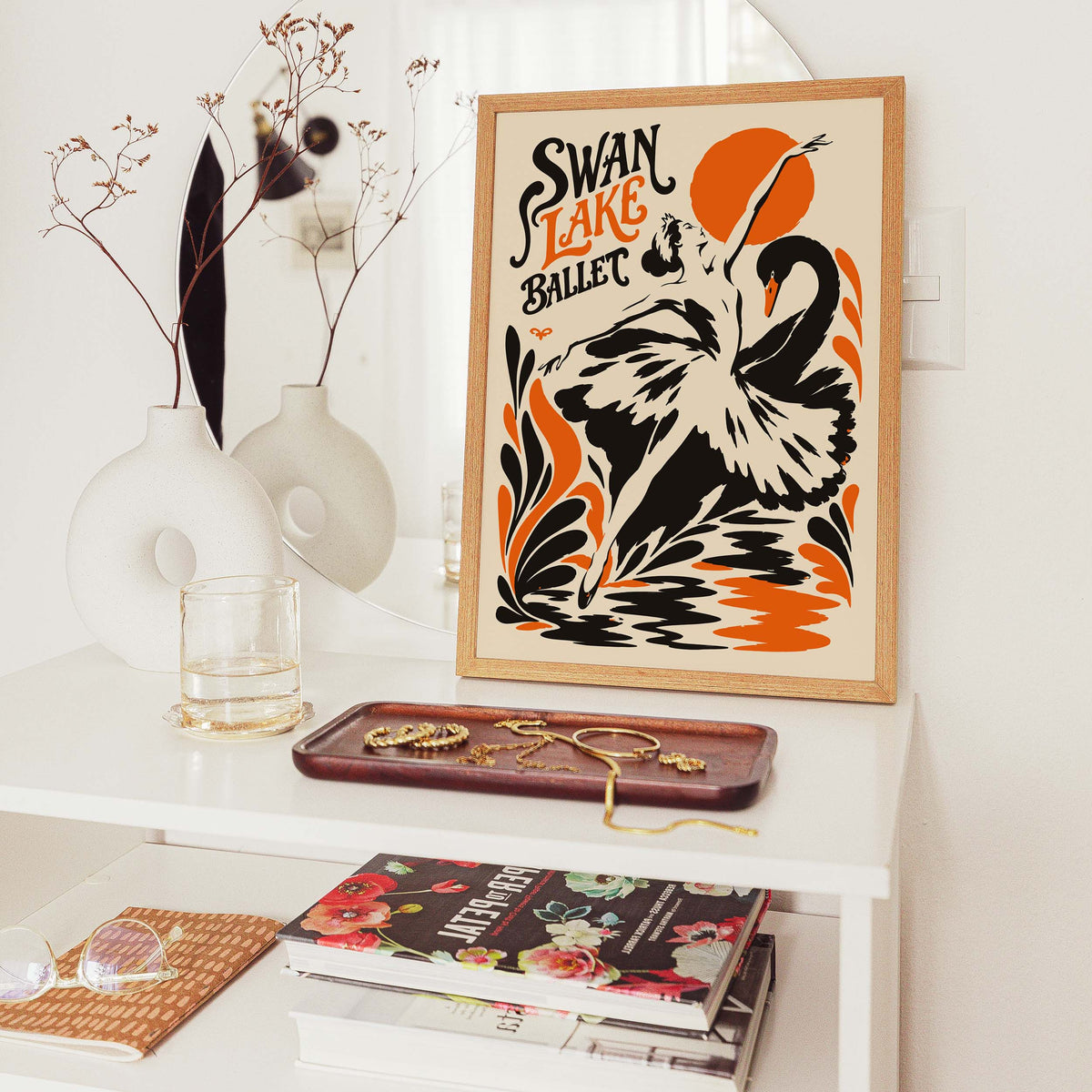 Swan Lake Ballet Vintage Dance Poster Print