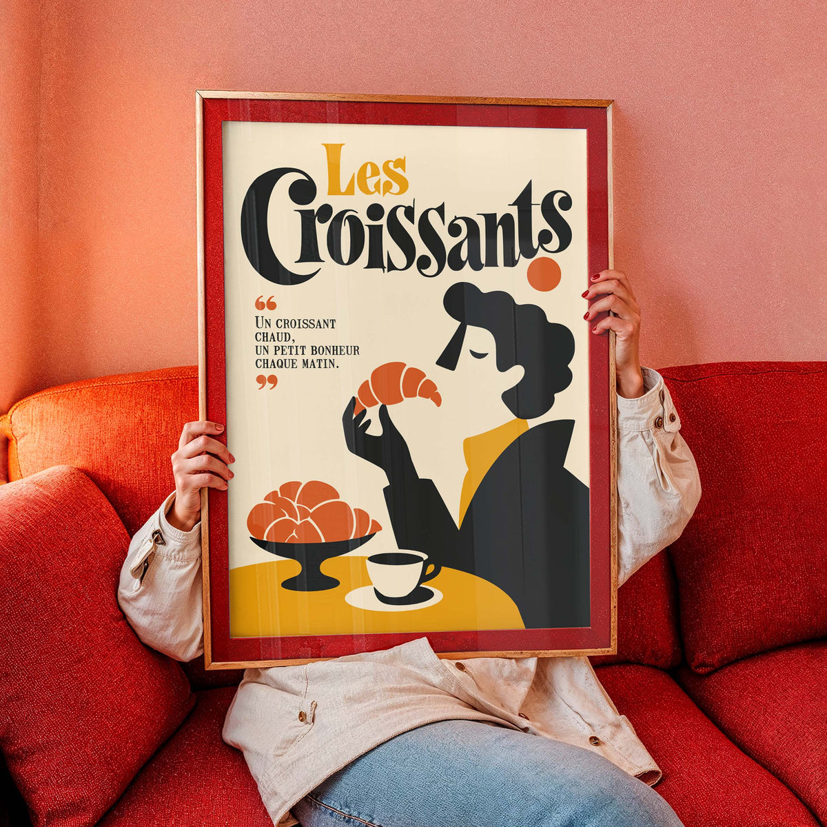 French Croissant Cafe Print