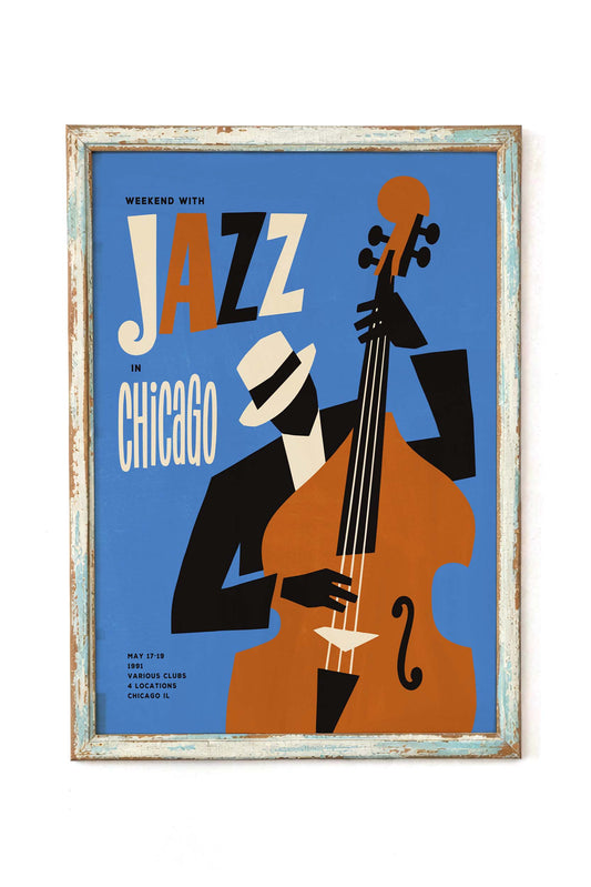 Chicago Jazz Bass Poster Print