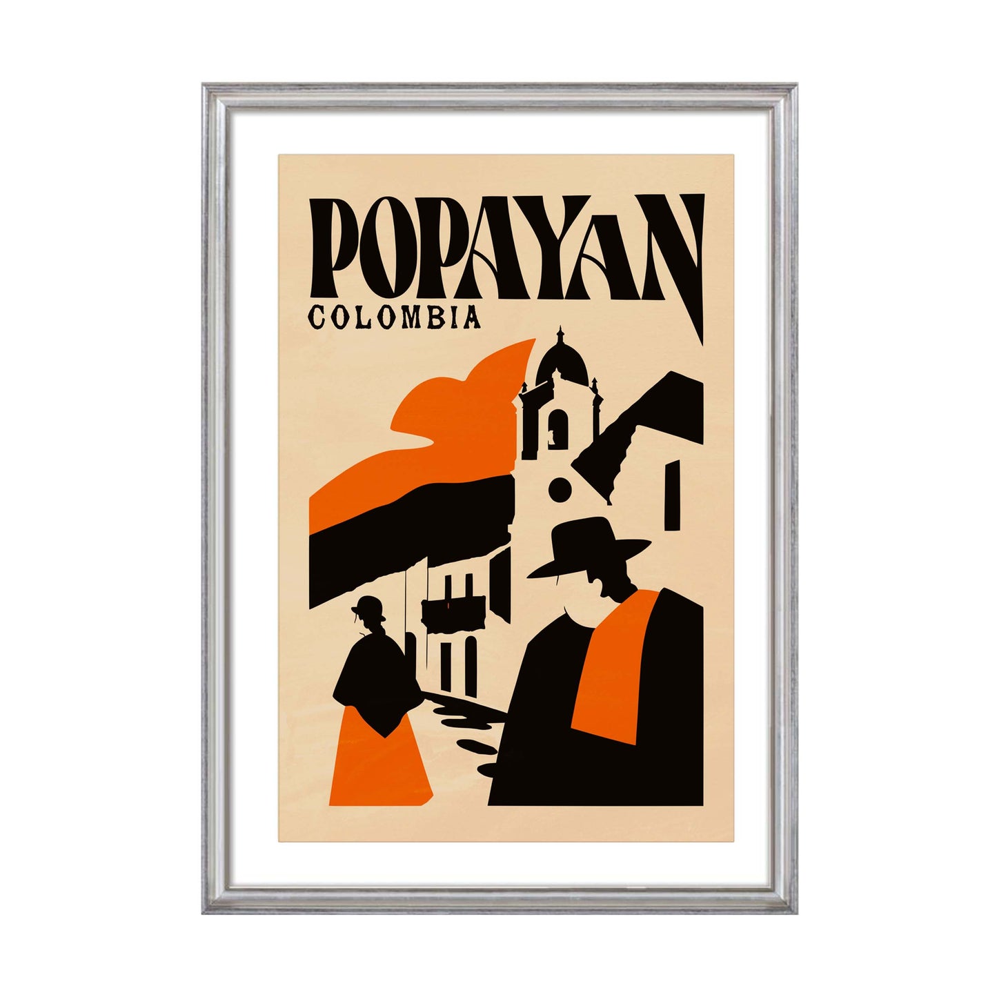 Popayan Colombia Travel Poster
