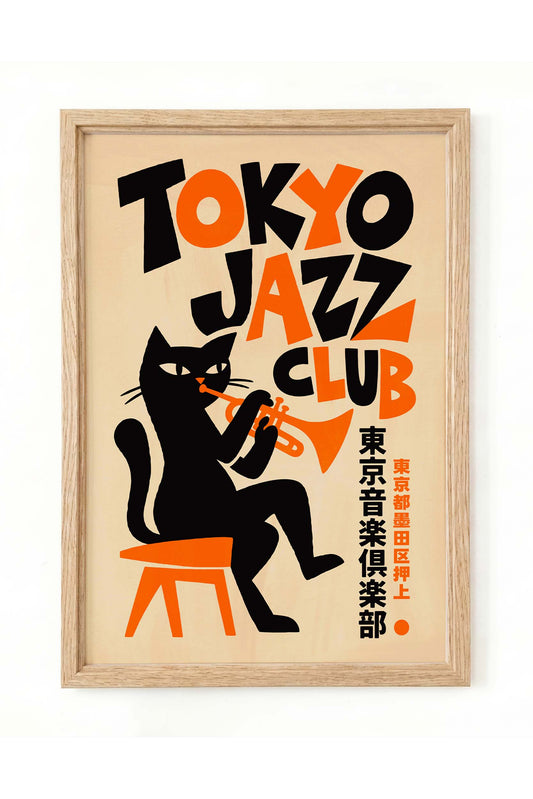 Tokyo Jazz Club Cat Poster