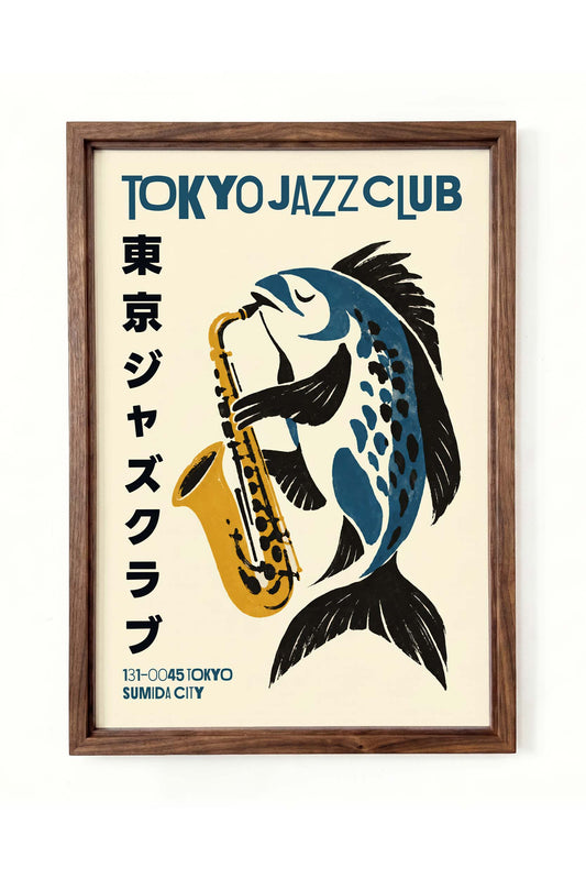 Tokyo Jazz Club Fish Poster Print