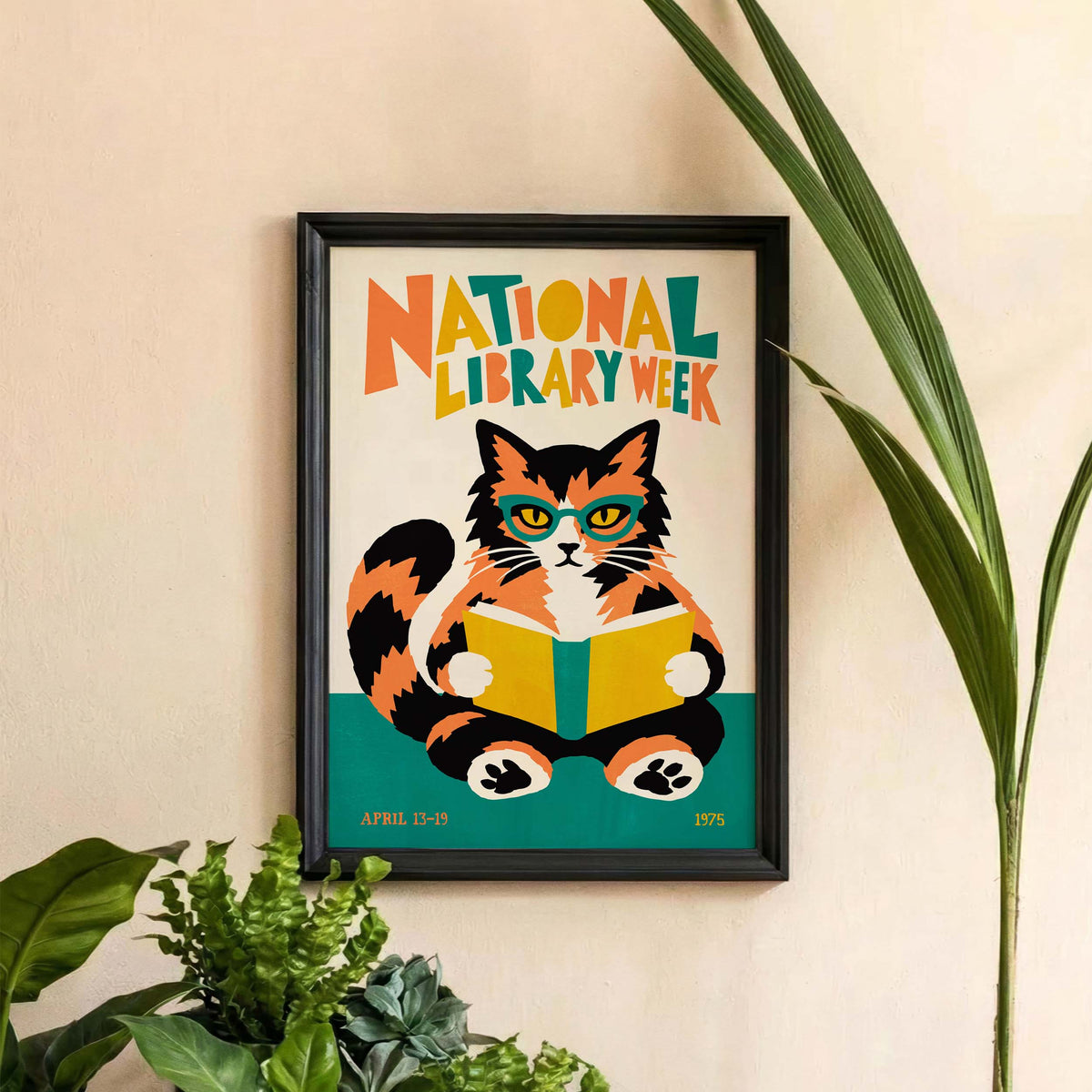 National Library Week Cat Print