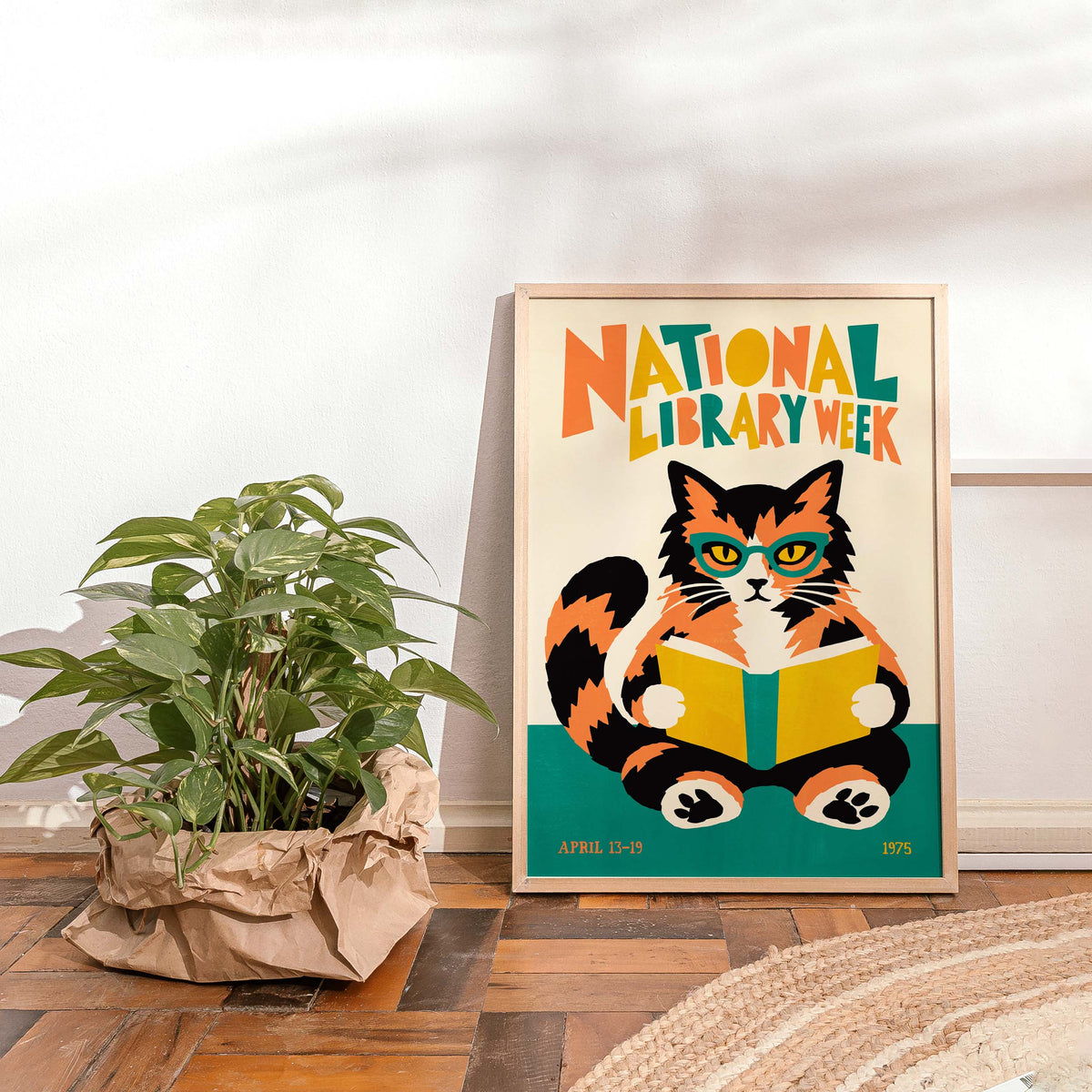 National Library Week Cat Print