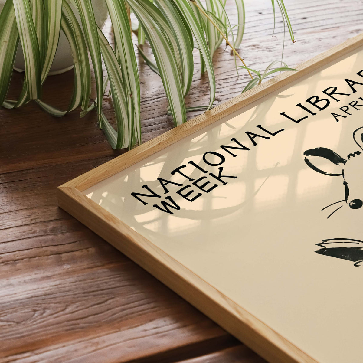 National Library Mouse Reading Poster