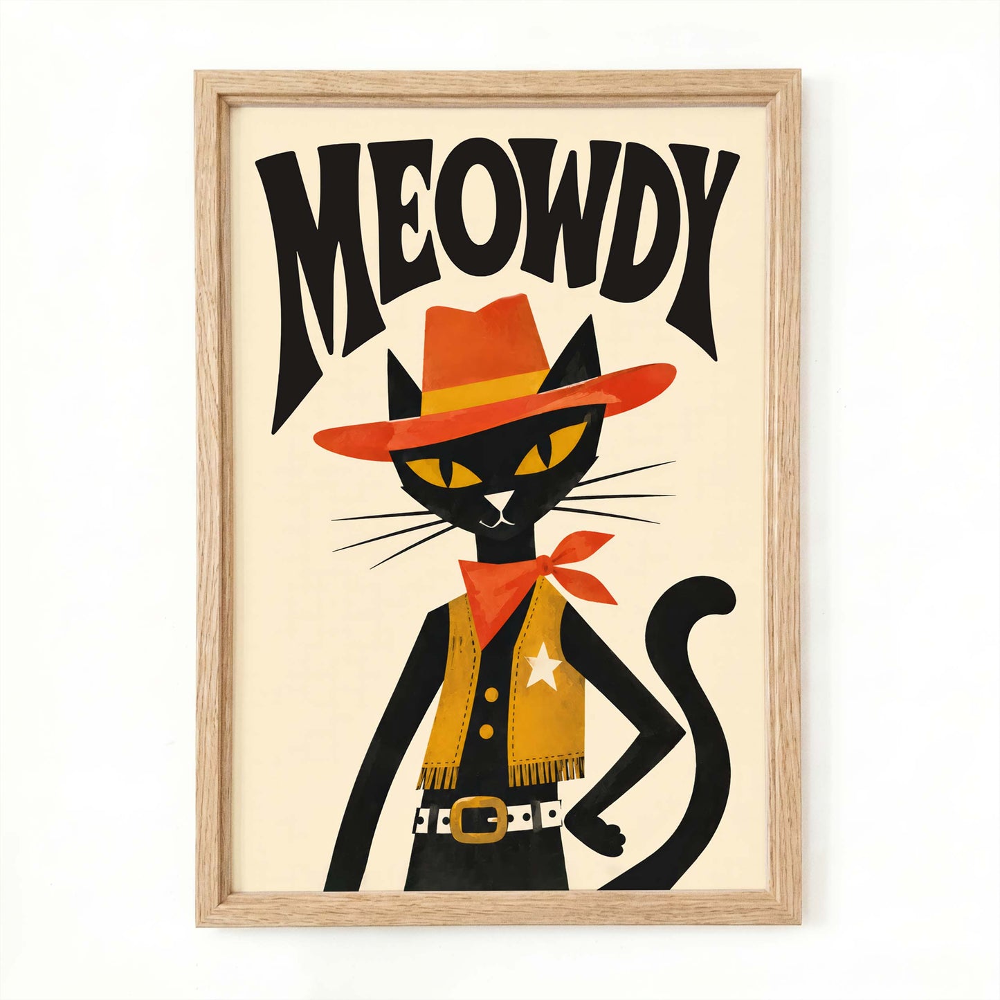 Cowboy Cat Western Wall Art