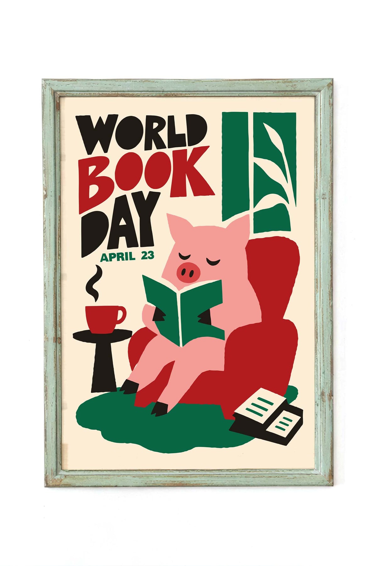 World Book Day Reading Poster Print