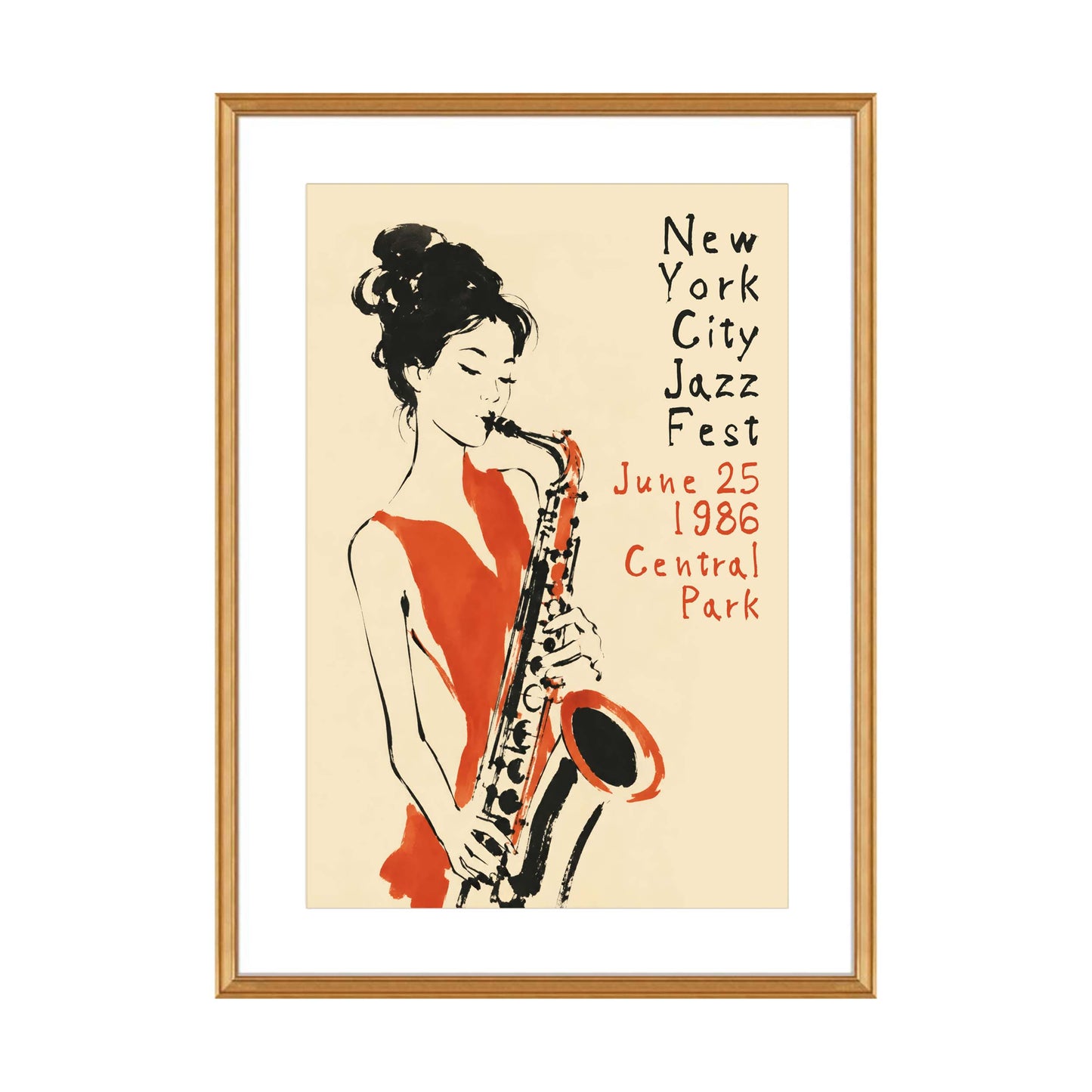 New York Jazz Saxophone Poster