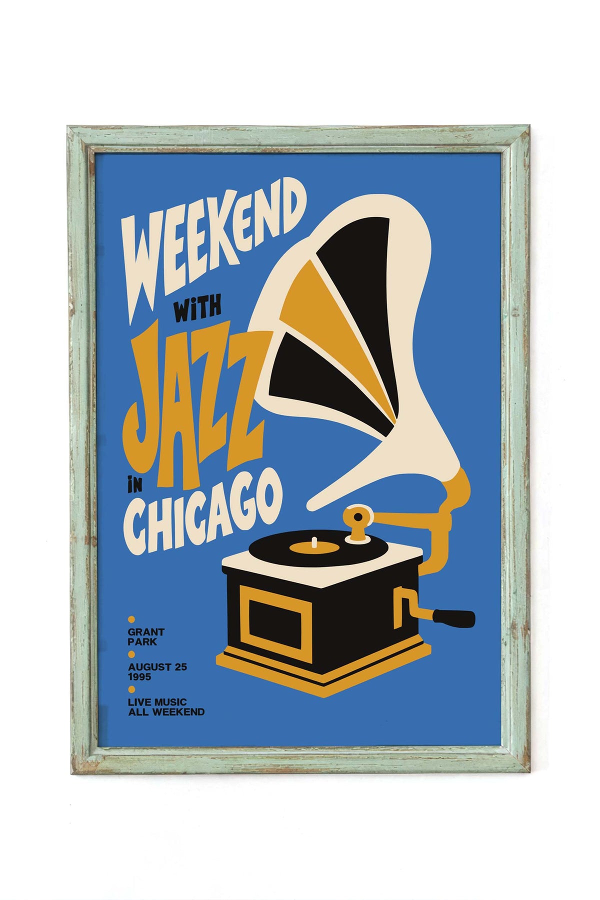 Weekend Jazz Chicago Vintage Poster