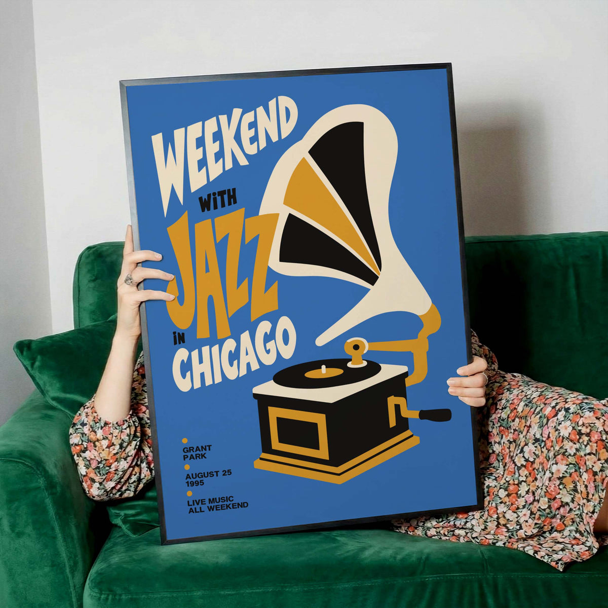 Weekend Jazz Chicago Vintage Poster