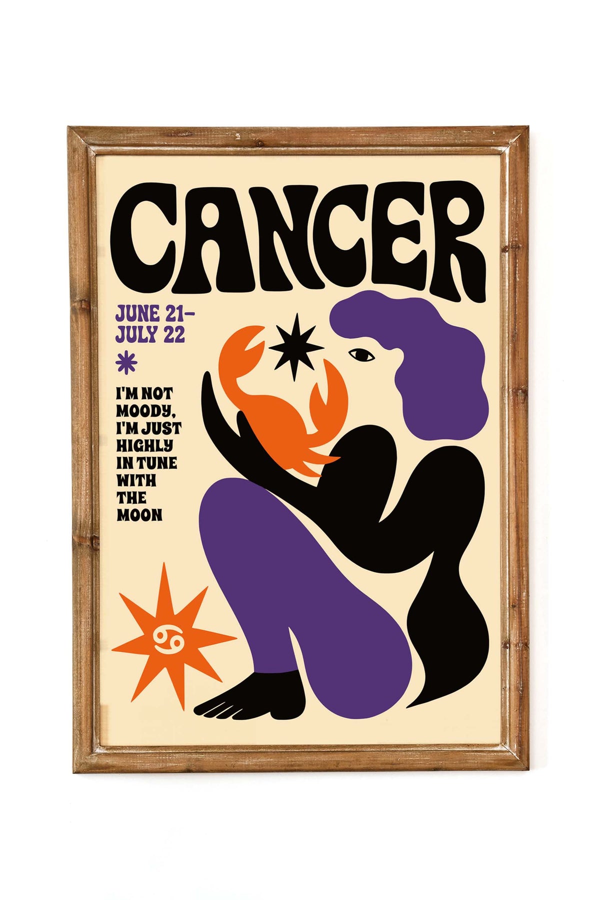 Cancer Zodiac Moon Wall Art Print