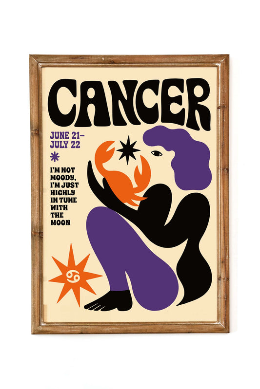 Cancer Zodiac Moon Wall Art Print