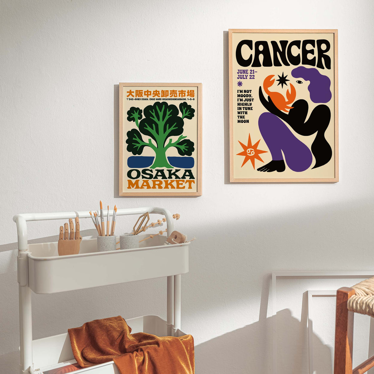 Cancer Zodiac Moon Wall Art Print