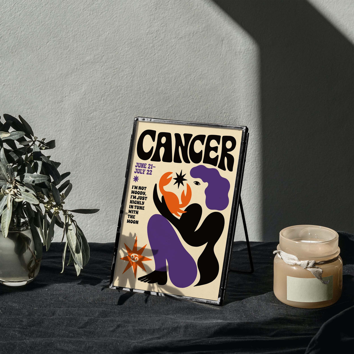 Cancer Zodiac Moon Wall Art Print