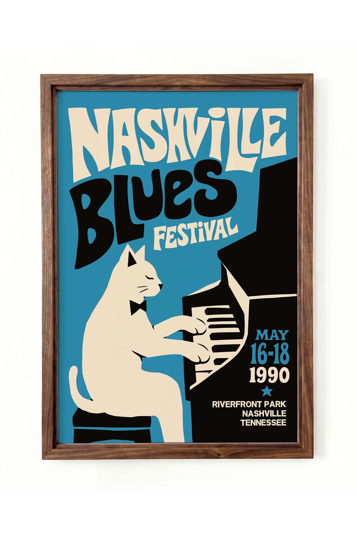 Nashville Blues Festival Piano Cat Poster