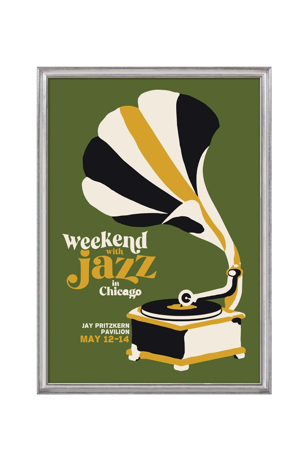 Chicago Jazz Turntable Poster