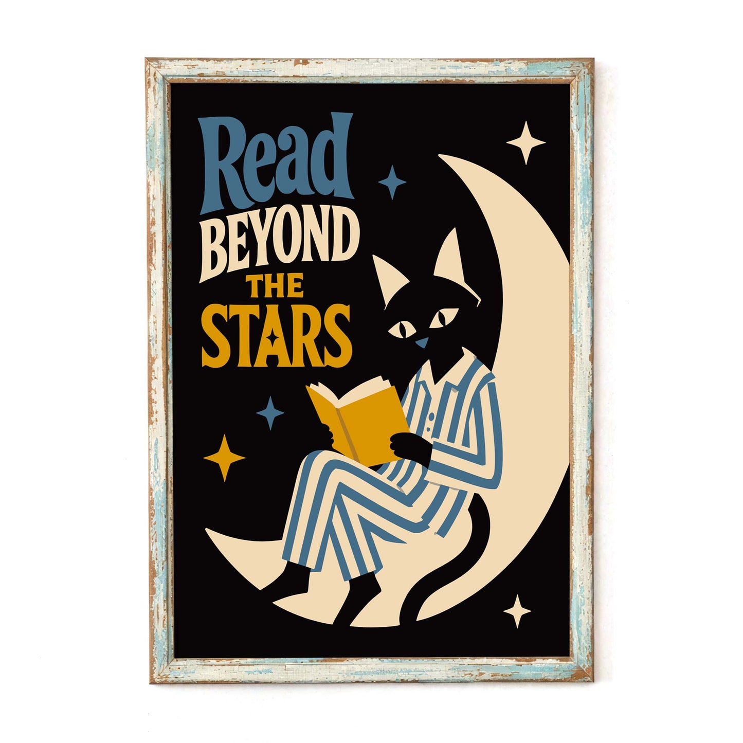 Read Beyond Stars Cat Poster Bedroom