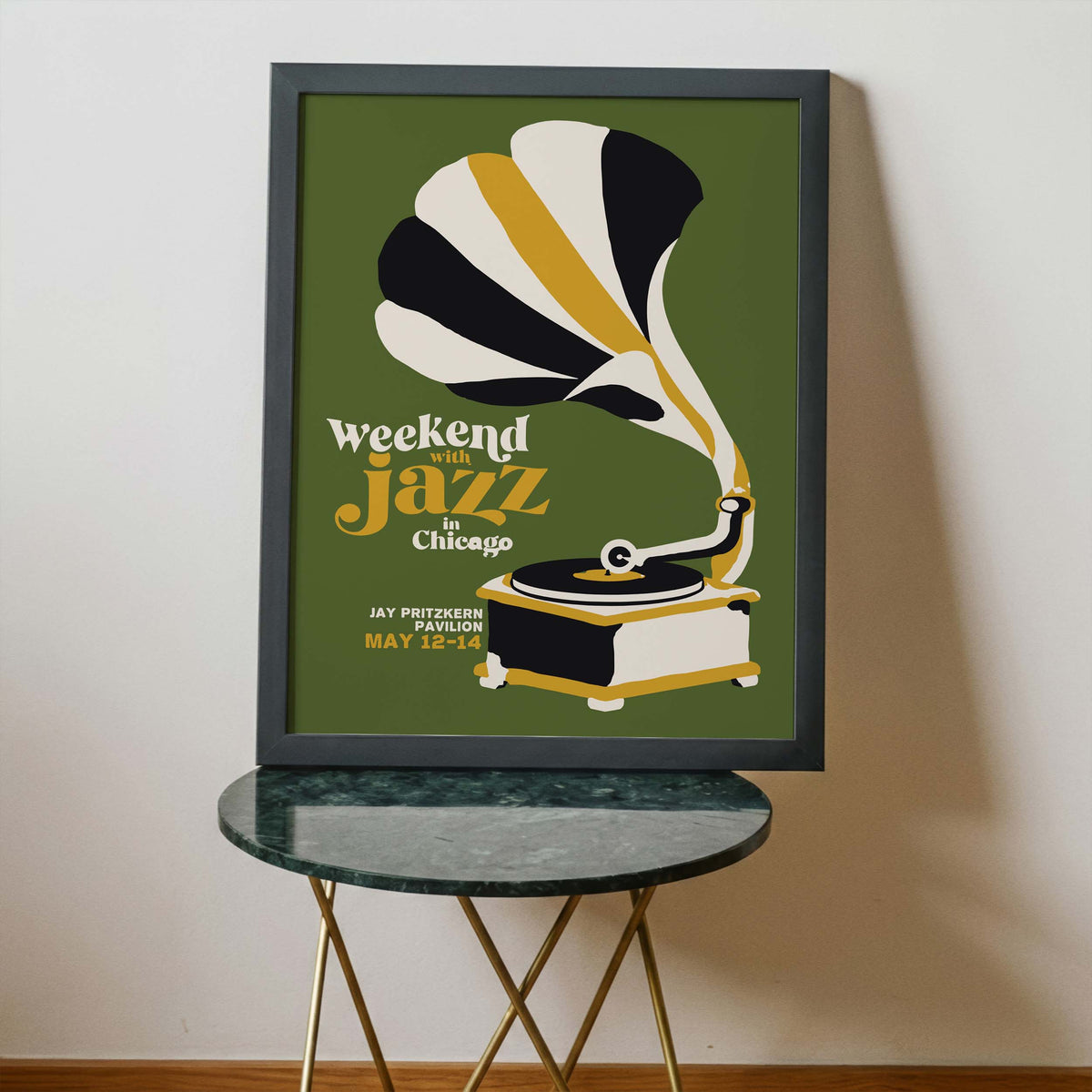 Chicago Jazz Turntable Poster