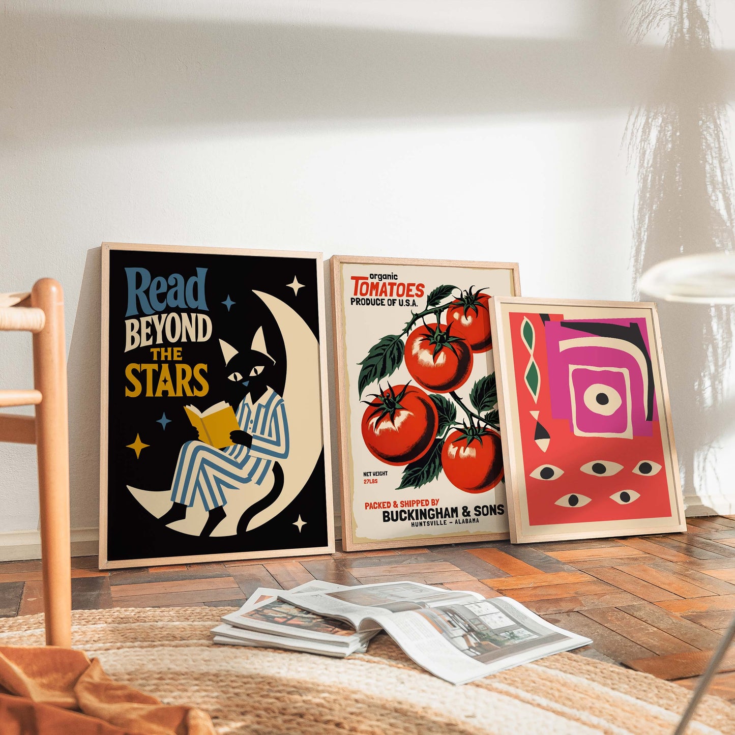 Read Beyond Stars Cat Poster Bedroom