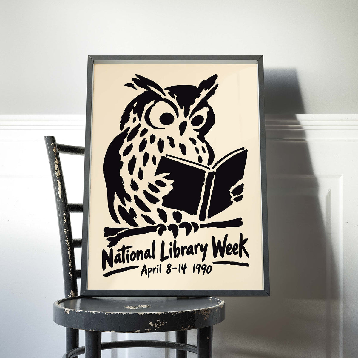 Owl Reading Library Poster