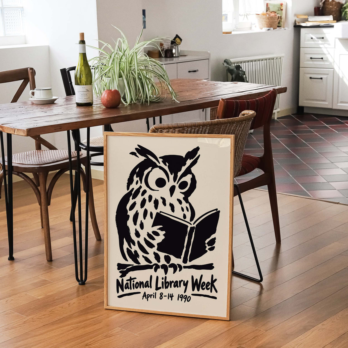 Owl Reading Library Poster