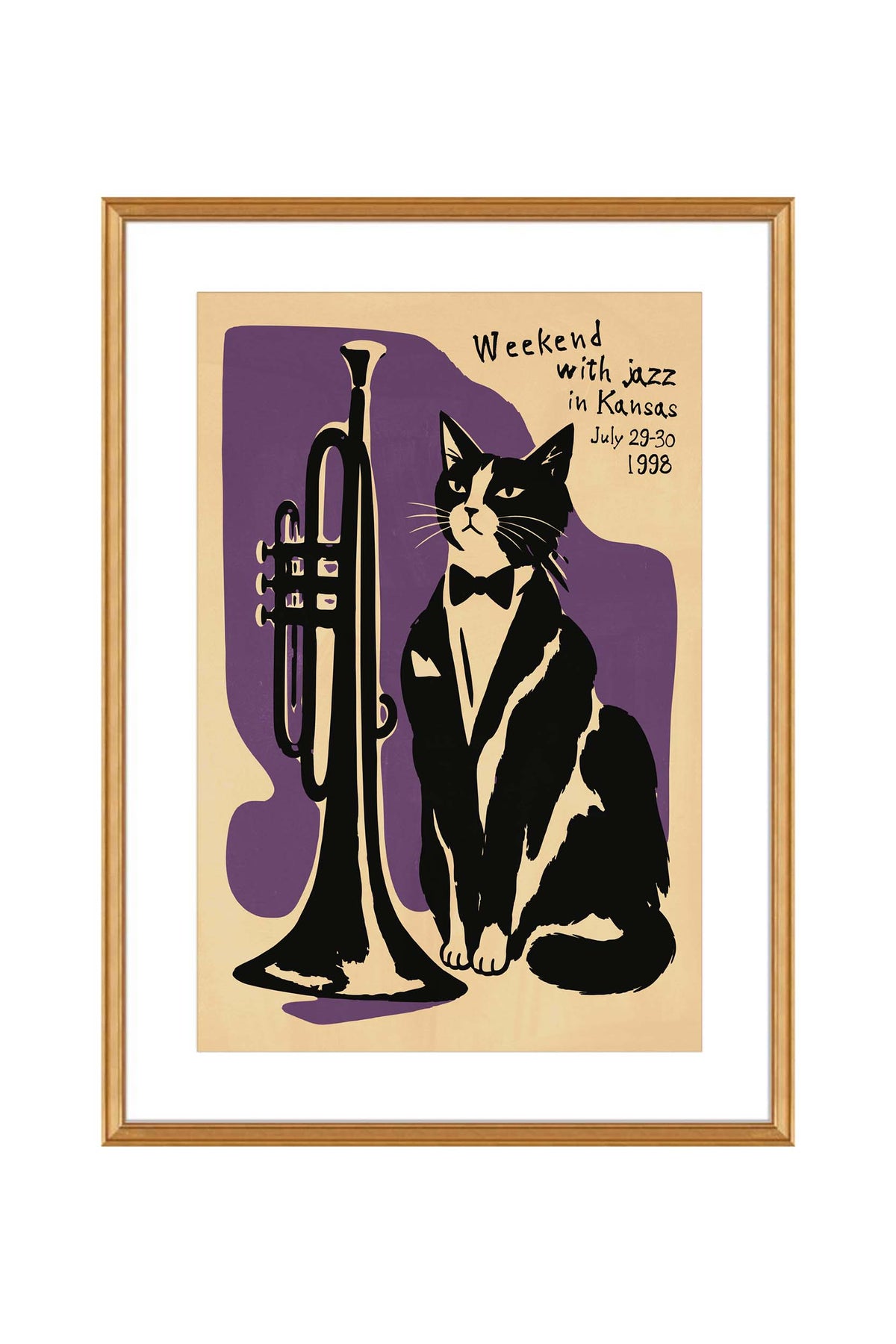 Kansas Jazz Cat Tuba Print
