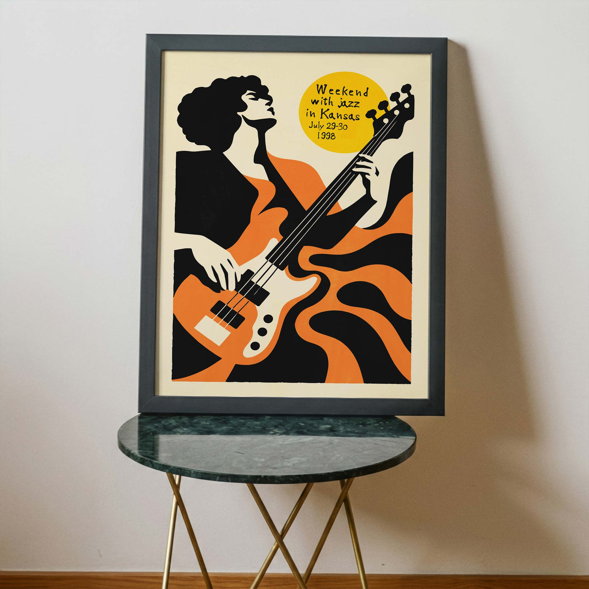 Jazz Bass Guitar Music Poster Print