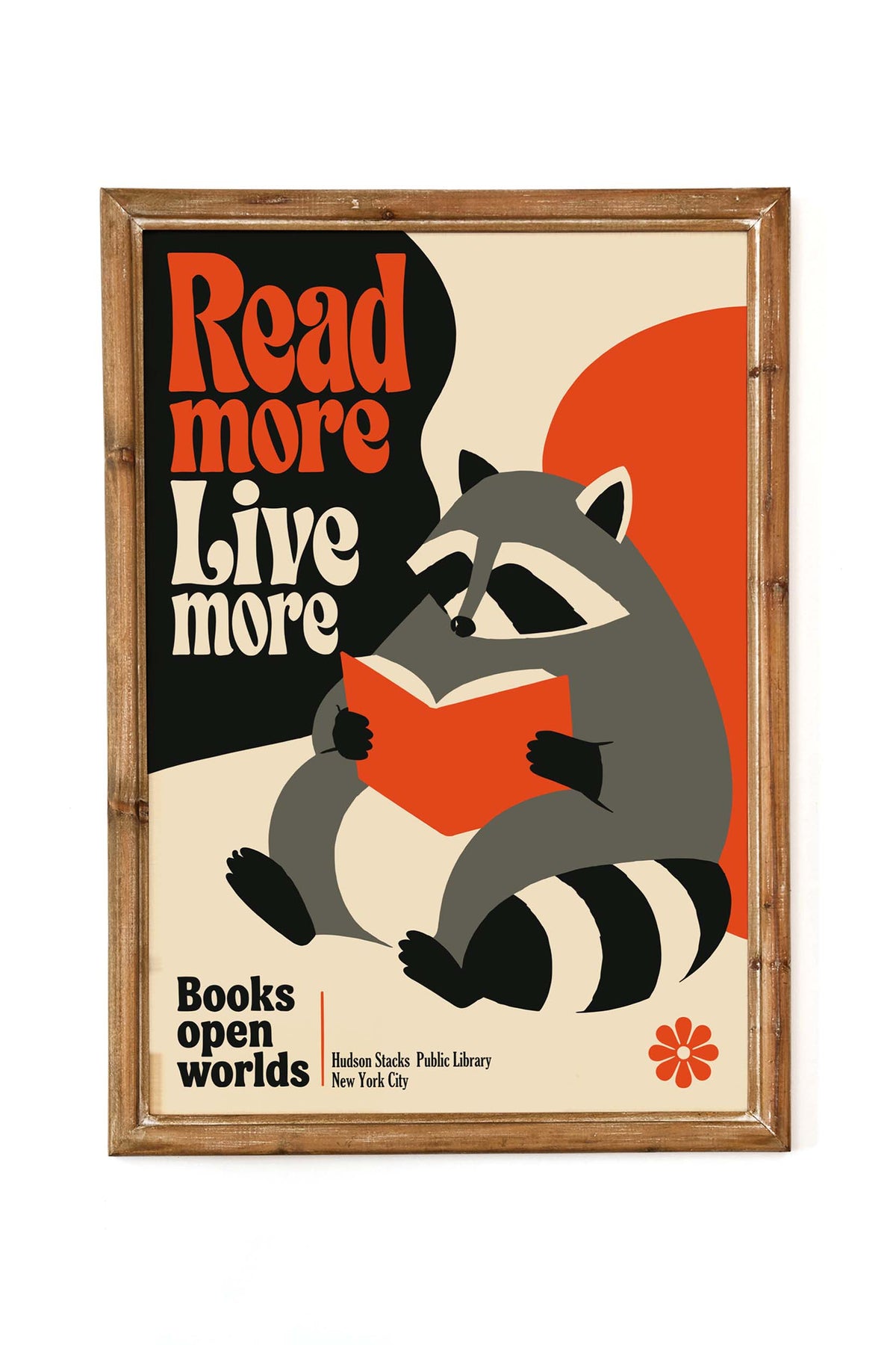 Raccoon Reading Book Wall Art