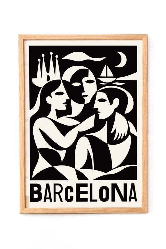 Barcelona Spain Travel Poster Print
