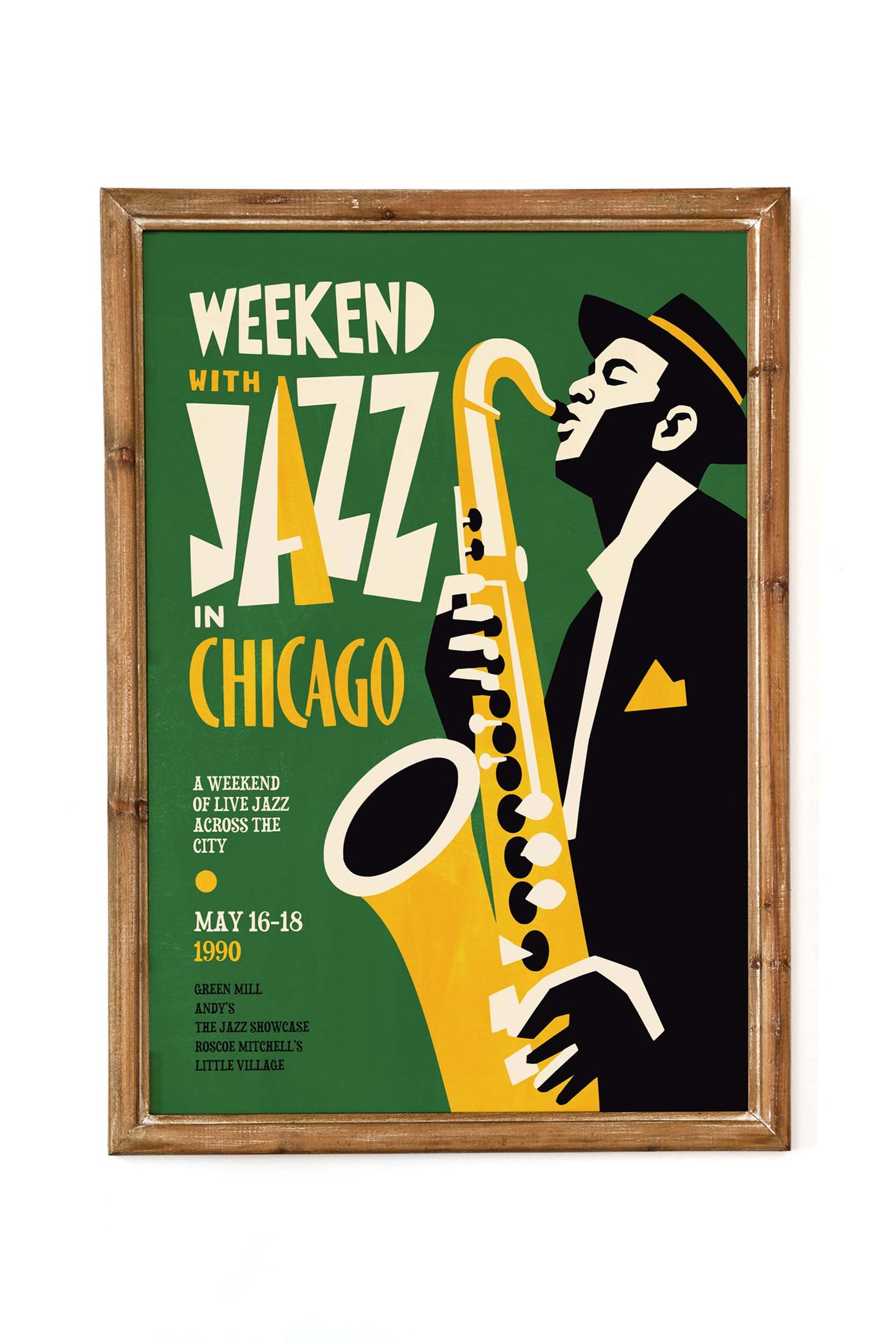 Weekend with Jazz Chicago Saxophone Poster