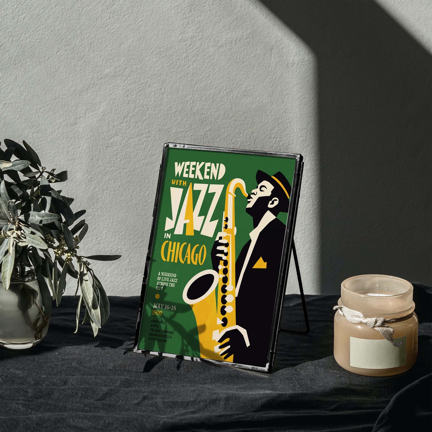 Weekend with Jazz Chicago Saxophone Poster