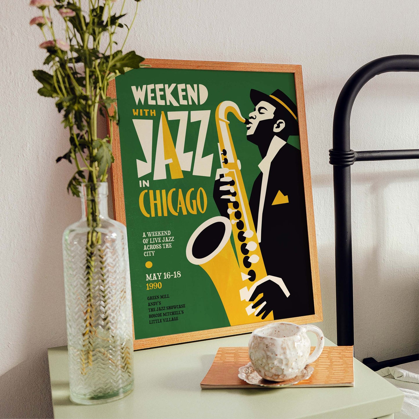 Weekend with Jazz Chicago Saxophone Poster