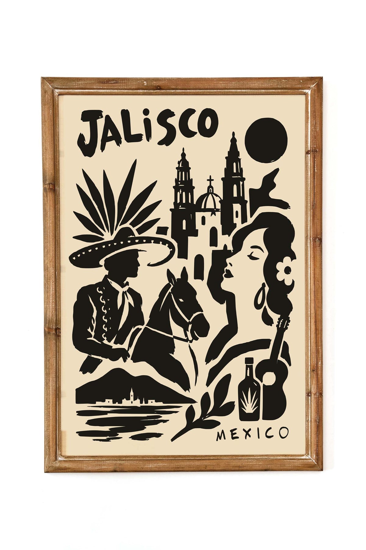 Jalisco Mexico Travel Poster Print Wall Art
