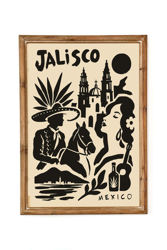 Jalisco Mexico Travel Poster Print Wall Art