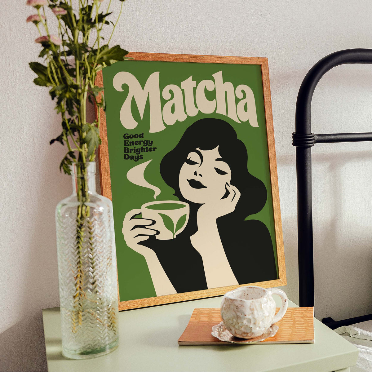 Matcha Tea Woman Wall Art