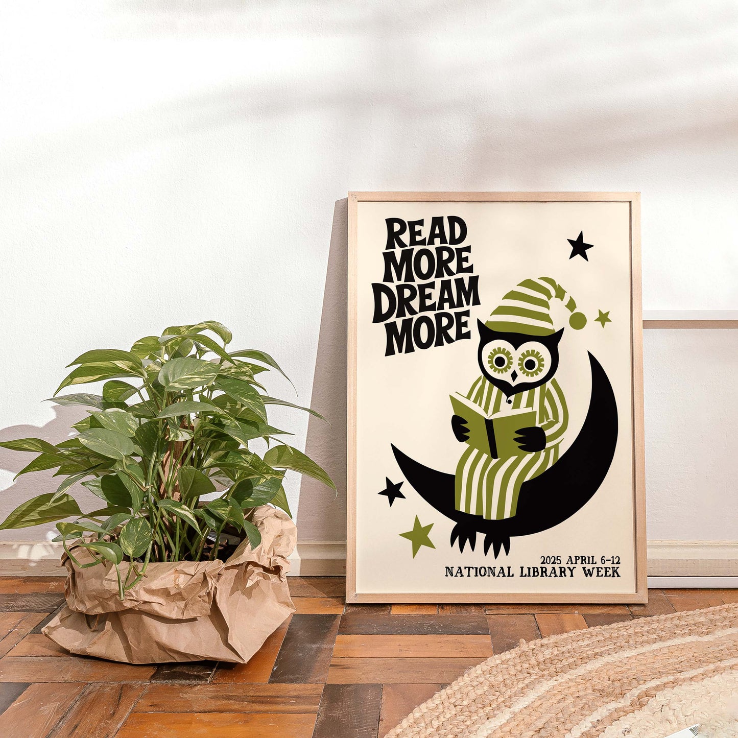 National Library Week Owl Poster For Reading Room