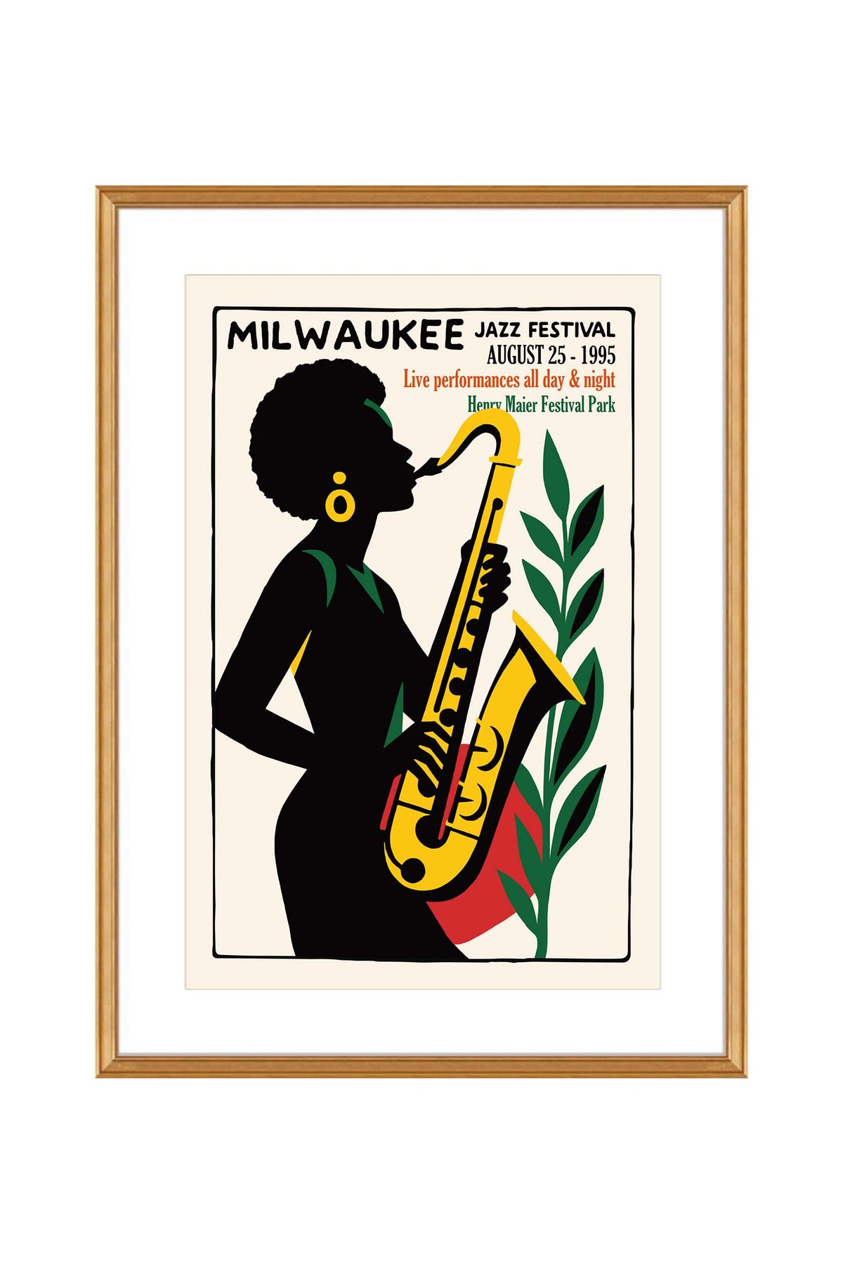 Milwaukee Jazz Saxophone Poster