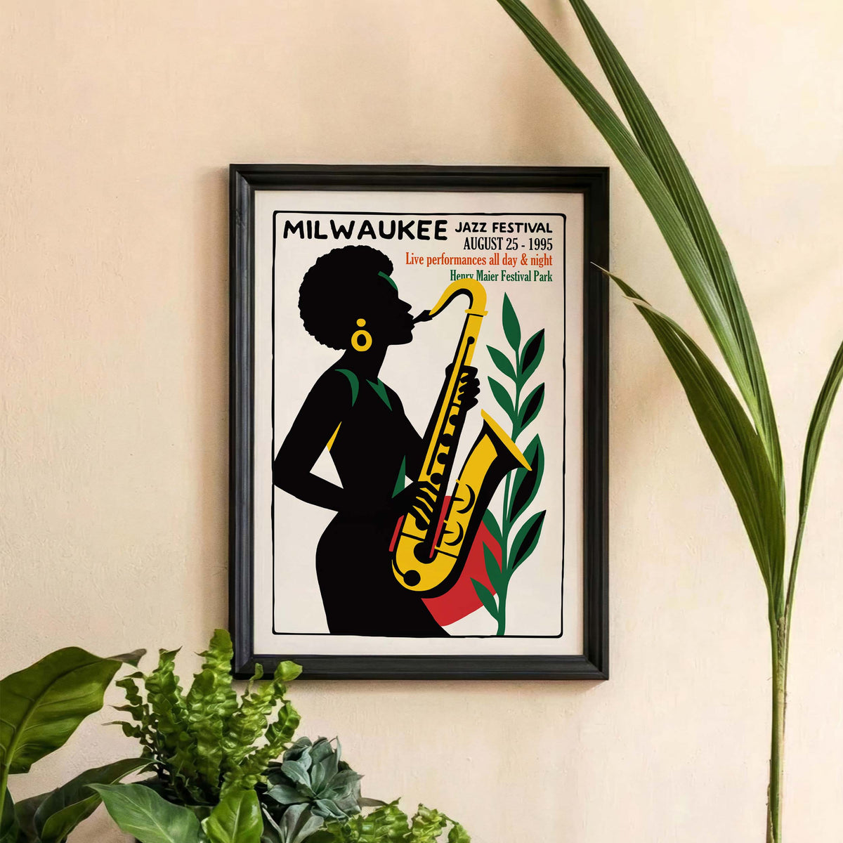 Milwaukee Jazz Saxophone Poster