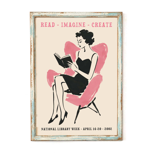 Plakat czytelniczy z okazji Ogólnopolskiego Tygodnia Bibliotek