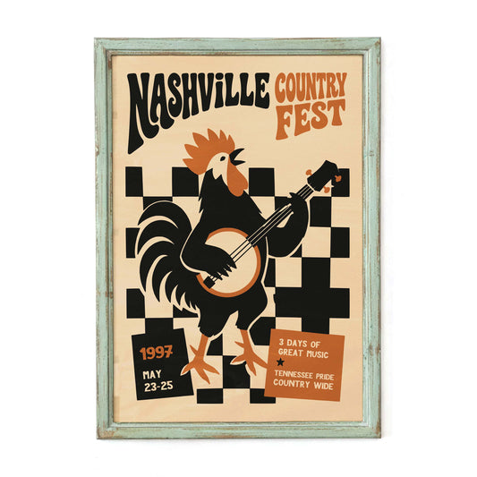 Nashville Country Fest Poster For Music Room