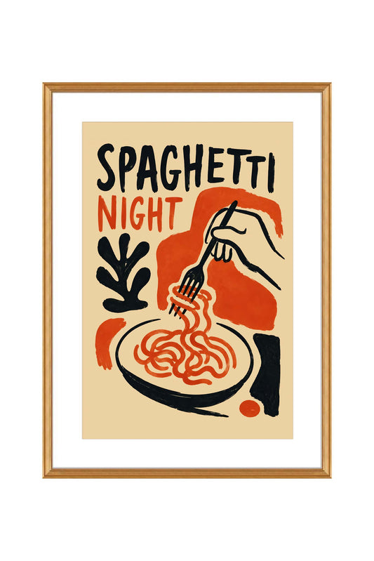 Spaghetti Night Food Poster Print