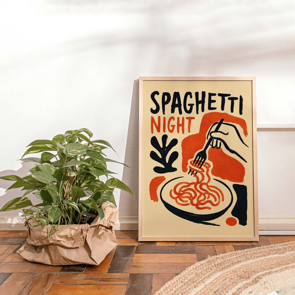 Spaghetti Night Food Poster Print