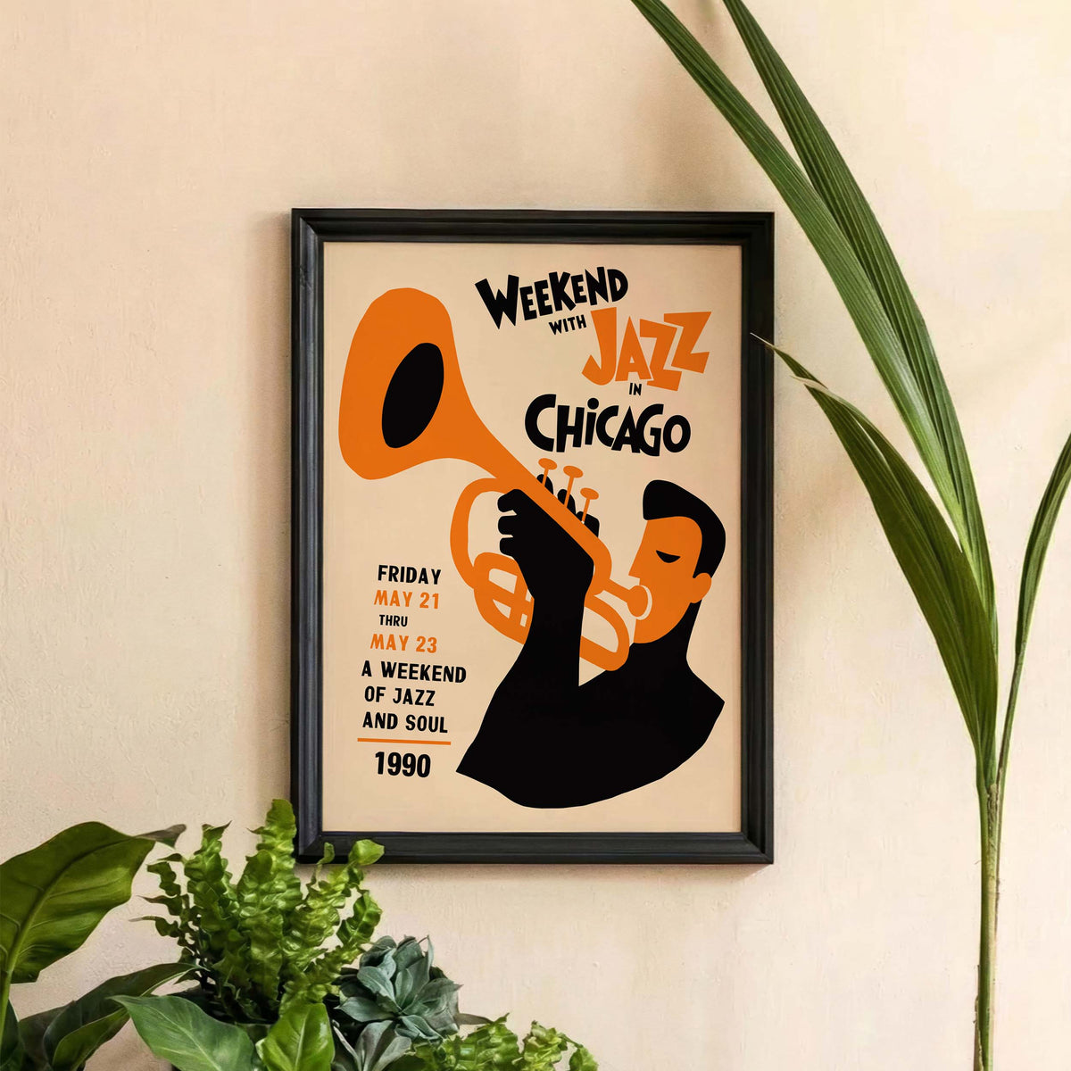 Chicago Jazz Saxophone Poster