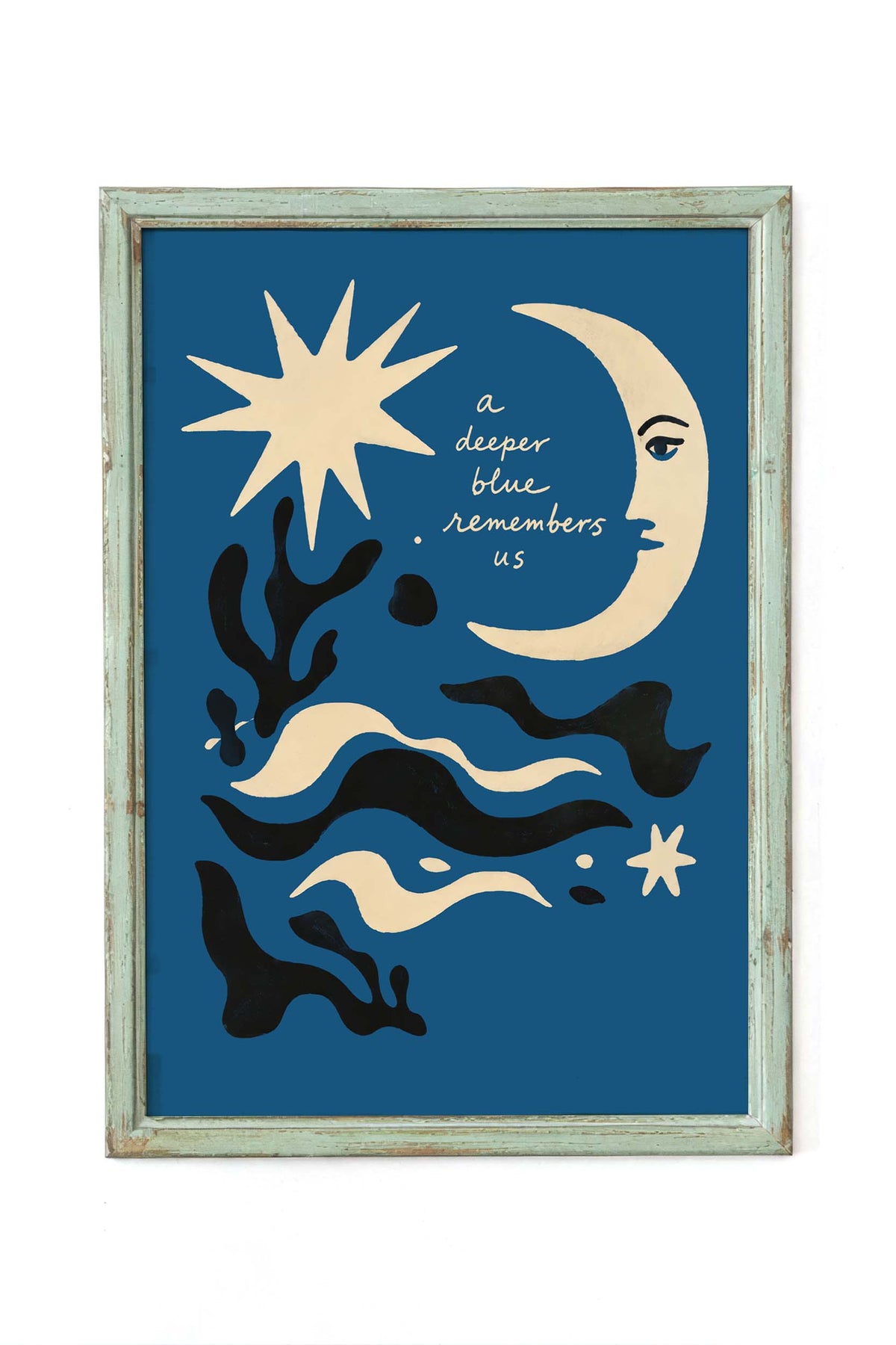 Moon Waves Celestial Poster