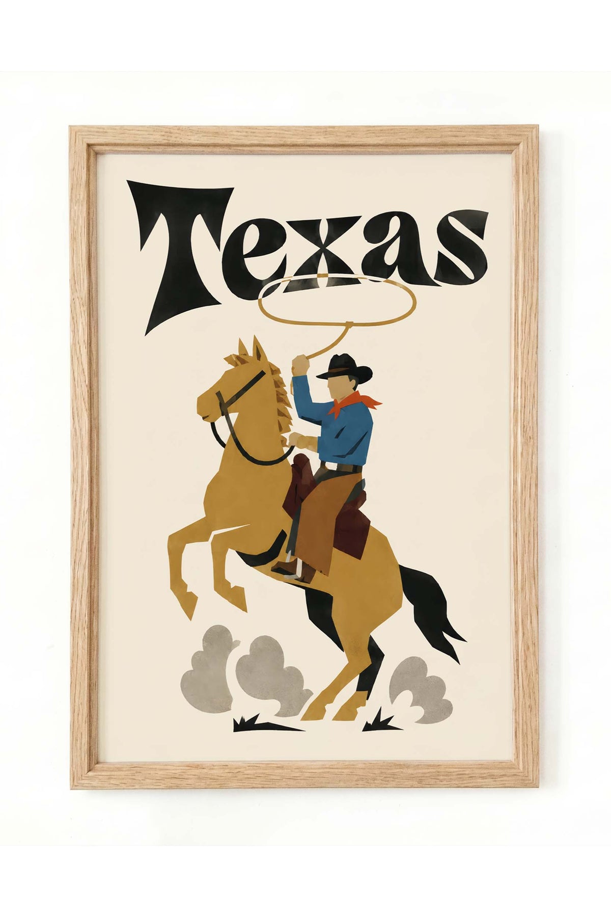 Texas Cowboy Horse Riding Poster Print