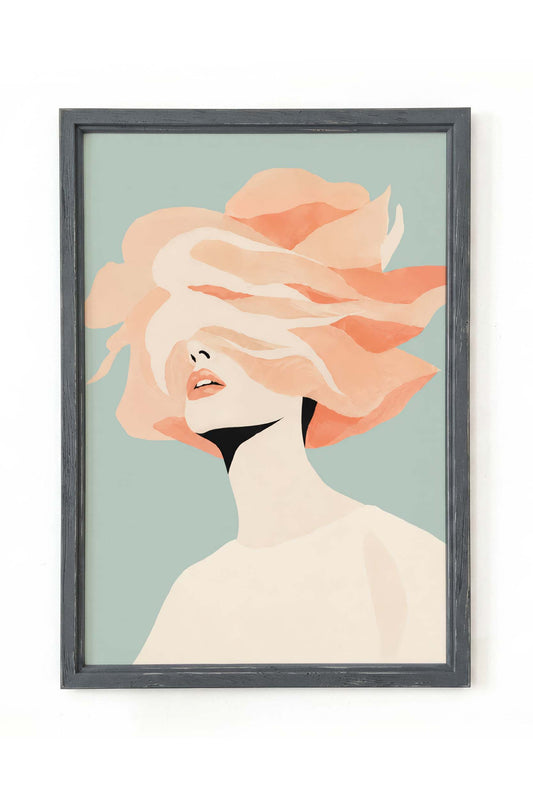 Elegant Woman Portrait Wall Art Print