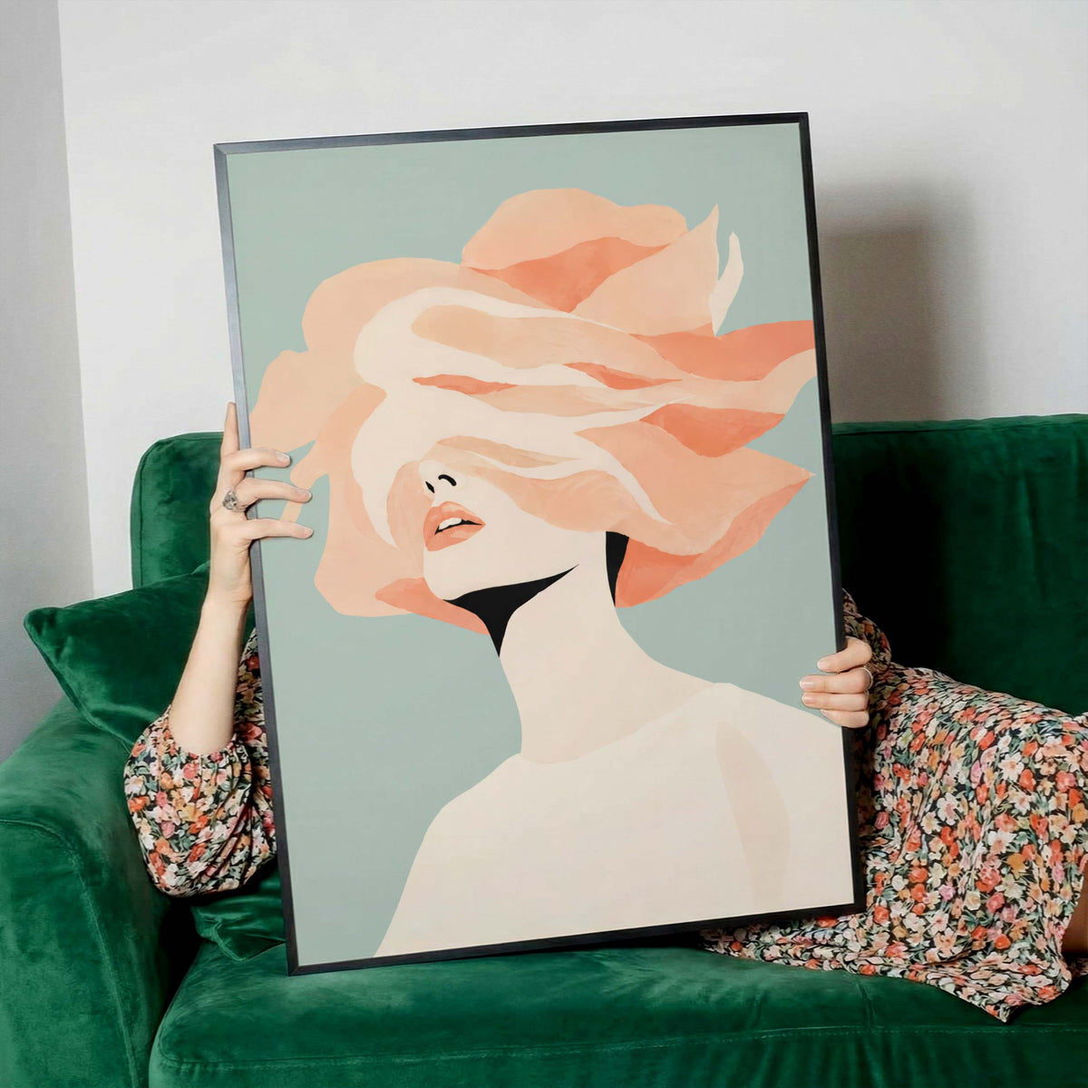 Elegant Woman Portrait Wall Art Print